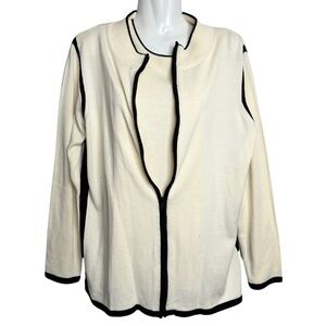 Kathy Levine By Request | 2 Piece Set Zip Up Knit and Sleeveless Knit Top Medium